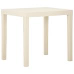 vidaXL Tuintafel 79x65x72 cm kunststof wit, Verzenden, Nieuw, Kunststof
