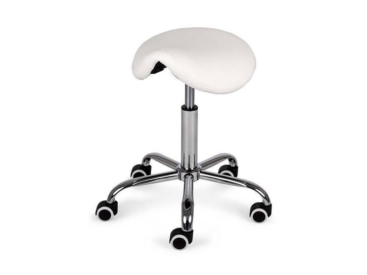 Ergonomische zadelkruk op wielen - verstelbaar - max. 150kg, Huis en Inrichting, Bureaustoelen, Bureaukruk, Wit, Nieuw, Ergonomisch