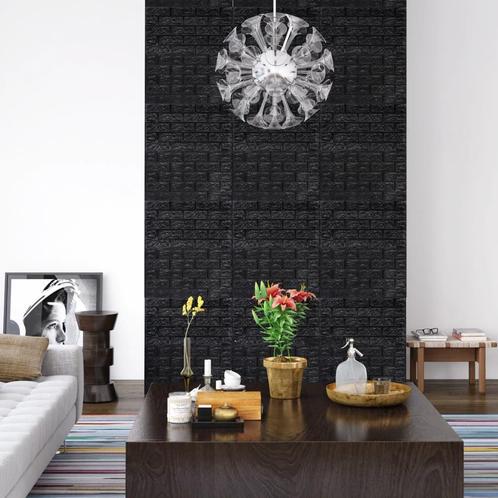 vidaXL 3D-behang zelfklevend 10 st bakstenen zwart, Huis en Inrichting, Stoffering | Behang, Zwart, Verzenden