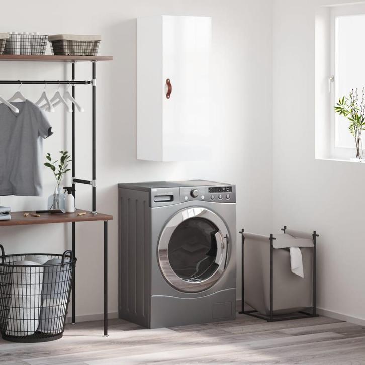 vidaXL Hangkast 34,5x34x90 cm hoogglans wit, Huis en Inrichting, Kasten | Buffetkasten, 25 tot 50 cm, Nieuw, Overige houtsoorten