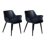 Dan-Form Combino Stoel - Set Van 2 - Zwart Kunstleer, Verzenden, Nieuw