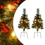 vidaXL Tuinkerstbomen 2 st met verlichting 76 cm PVC, Diversen, Kerst, Verzenden, Nieuw
