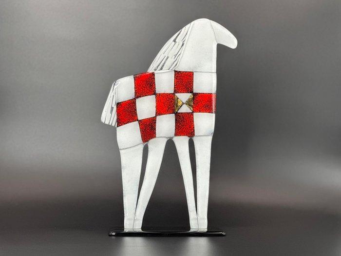 Studio Habrat - Beeldje - White Horse - fusing, Antiek en Kunst, Antiek | Glas en Kristal