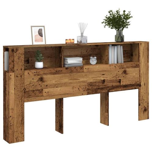 vidaXL Hoofdbordkast 200x18,5x102,5 cm bewerkt hout oud, Huis en Inrichting, Slaapkamer | Bedden, Bruin, Nieuw, Hout, Verzenden