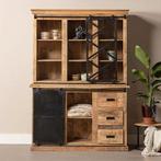 Buffetkast Mangohout Milan 140 X, Huis en Inrichting, Kasten | Buffetkasten, 100 tot 150 cm, Nieuw, Industriële meubels, 25 tot 50 cm