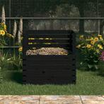Compostbak 80x80x78 cm massief grenenhout zwart, Nieuw, Verzenden