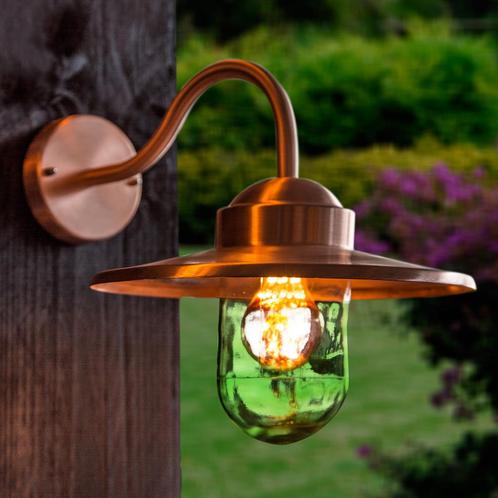 Dolce Retro Muurlamp Koper met 3W Bewegingssensor LED, Tuin en Terras, Buitenverlichting, Bewegingssensor, Led, 50 tot 250 watt