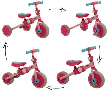 2Cycle 4 in 1 Driewieler-Loopfiets - RozeLaagste prijs van beschikbaar voor biedingen