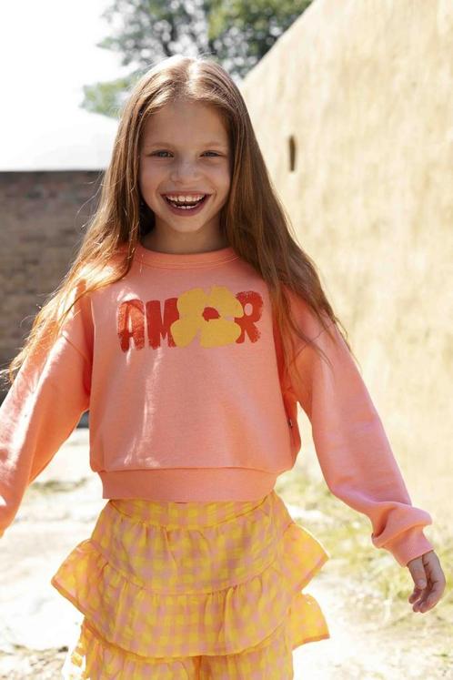Cropped Boxy Sweater Meisje – Luxe Handgeschilderde Print, Kinderen en Baby's, Kinderkleding | Maat 104, Meisje, Nieuw, Trui of Vest