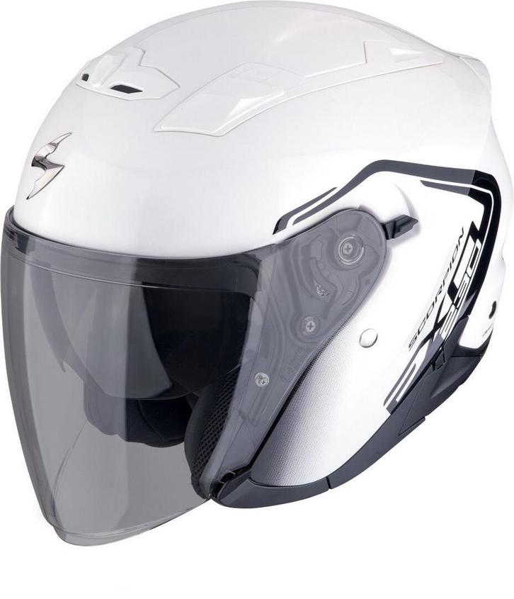 Scorpion EXO-230 CIT-E Zwart Wit Jethelm, Motoren, Kleding | Motorhelmen, XXL, Nieuw met kaartje, Overige merken, Jethelm, Verzenden