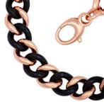 La mode staal vergulde double collier met lak *nieuw