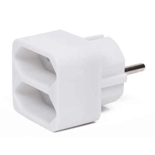 Benson Compacte 2-voudige verdeelstekker - Wit - 4,5 x 4,..., Doe-het-zelf en Verbouw, Elektra en Kabels, Nieuw, Ophalen of Verzenden
