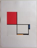 naar piet  Mondriaan  - Composition no. III, met rood, blauw, Antiek en Kunst, Verzenden