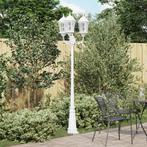 vidaXL Tuinlampenpaal 3-Lamp E27 Wit 235 cm Aluminium, Tuin en Terras, Buitenverlichting, Verzenden, Nieuw