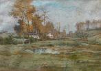 Paul Hermanus (1859-1911) - Herfstlandschap met boerderij