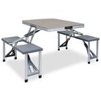 vidaXL Campingtafel inklapbaar met 4 zitjes staal en, Verzenden, Nieuw