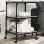 vidaXL Printerkastje 3-laags 50x41x75 cm bewerkt hout grijs, Verzenden, Nieuw
