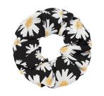 Scrunchie Haarelastiek Bloemen Print Zwart, Verzenden, Nieuw