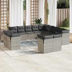 vidaXL 13-delige Loungeset met kussens poly rattan, Verzenden, Nieuw, Rotan, Loungeset