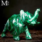 Natuurlijke malachietolifant – met de hand gesneden