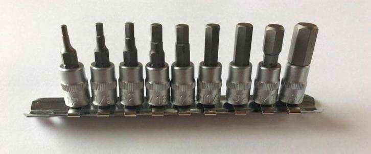 Amerikaanse inbus dop set 1/4, Auto diversen, Autogereedschap, Nieuw, Ophalen of Verzenden