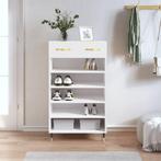 vidaXL Schoenenkast 60x35x105 cm bewerkt hout hoogglans wit, Huis en Inrichting, Kasten | Overige, Verzenden, Nieuw