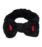 Haarband Make-Up 5cm - Beauty – Fluffy Strik – Zwart, Nieuw