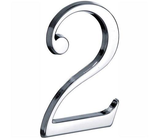 Huisnummer 2 Roman 120 mm Glans Chroom, Huis en Inrichting, Woonaccessoires | Overige, Nieuw, Ophalen of Verzenden