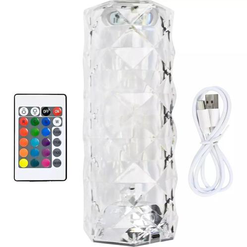 Benson Oplaadbare kristallen tafellamp - RGB kleuren - Af..., Huis en Inrichting, Lampen | Wandlampen, Nieuw, Ophalen of Verzenden