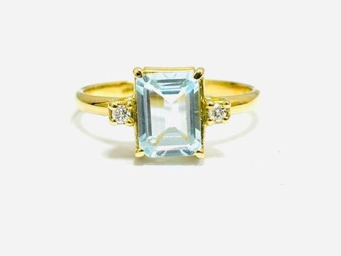 Ring - 18 karaat Geel goud - 1.90ct. tw. Aquamarijn -, Sieraden, Tassen en Uiterlijk, Ringen