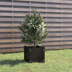 vidaXL Plantenbak 31x31x31 cm massief grenenhout zwart, Verzenden, Minder dan 60 cm, Nieuw, Hout