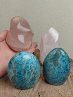 Prachtige Rozenkwarts vlammen & Apatiet edelsteen, Verzamelen, Mineralen en Fossielen