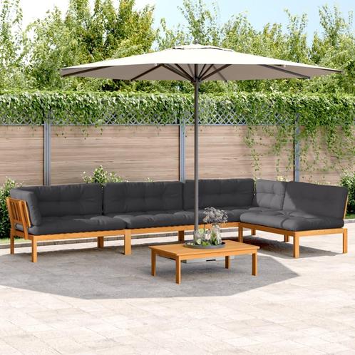 vidaXL 5-delige Loungeset pallet met kussens massief, Tuin en Terras, Tuinsets en Loungesets, Loungeset, Nieuw, Hardhout, Verzenden