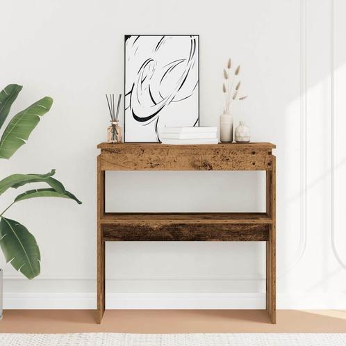 vidaXL Wandtafel 80x30x80 cm bewerkt hout oud houtkleurig, Huis en Inrichting, Tafels | Bijzettafels, Nieuw, Verzenden