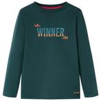 vidaXL Kindershirt met lange mouwen 104 donkergroen, Verzenden, Nieuw