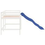 Kinderhoogslaper met glijbaan massief grenenhout wit 80x200, Ophalen of Verzenden, Nieuw, Hoogslaper