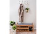 Bankje - Arch Double Shelf - Bamboe - Grijze stof, Huis en Inrichting, Verzenden, Nieuw