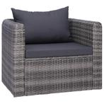 Poly Rattan Tuinstoel Grijs | Tweedekansje | Comfort, Tuin en Terras, Tuinstoelen, Ophalen of Verzenden, Nieuw, Rotan