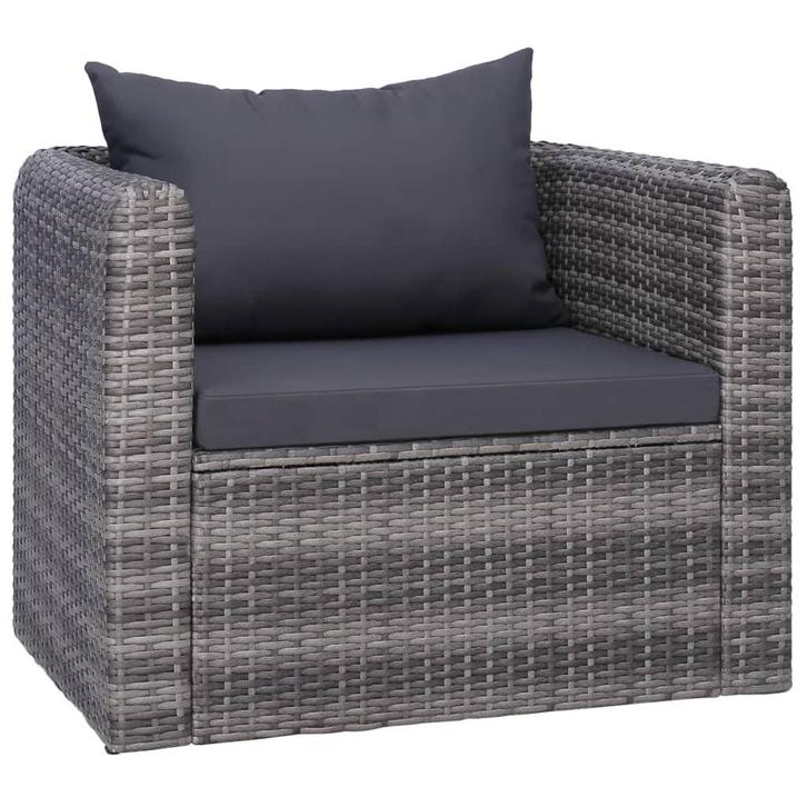 Poly Rattan Tuinstoel Grijs | Tweedekansje | Comfort, Tuin en Terras, Tuinstoelen, Nieuw, Rotan, Ophalen of Verzenden