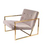 Vintage Velvet Lounge bluefurn lounge stoel, Huis en Inrichting, Fauteuils, Verzenden, Nieuw