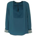 Twinset • caribbean blauwe blouse met parels • S (IT42), Kleding | Dames, Tops, Nieuw, Blauw, Twinset, Maat 36 (S)