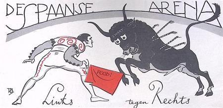 Spotprent over de Spaanse burgeroorlog (lijst optie), Antiek en Kunst, Kunst | Litho's en Zeefdrukken, Verzenden