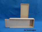 penselen kistje met schuifdeksel 31 x 12 cm. - houten kistje