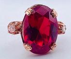 Zonder Minimumprijs - Ring - 9 kt. Roségoud, Zilver Robijn -, Sieraden, Tassen en Uiterlijk, Ringen, Nieuw