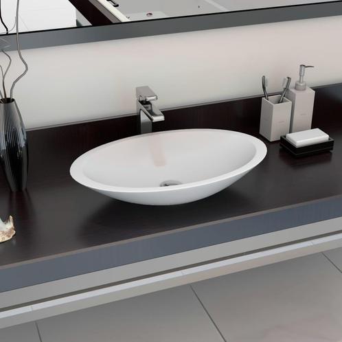 vidaXL Wastafel 59,3x35,1x10,7 cm mineraal gegoten/marmer, Doe-het-zelf en Verbouw, Sanitair, Nieuw, Verzenden