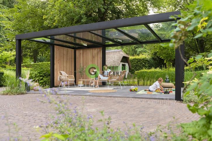 NIEUW! Aluminium flatroof overkapping van 6.5x3.3m!, Tuin en Terras, Overkappingen, Tuinpaviljoen, Nieuw, Ophalen of Verzenden