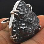 Zilveren ring met botryoïde hematiet - zeldzame