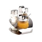 GGM Gastro | (6 stuks) Cruet - PRO - RVS standaard - incl. 3, Verzenden, Nieuw in verpakking, RVS Meubilair