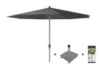 Platinum Riva stokparasol 3.5 m. rond - Antraciet met voet, Verzenden, Nieuw, Overige materialen