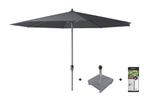 Platinum Riva stokparasol 3.5 m. rond - Antraciet met voet, Nieuw, Parasolvoet, Verzenden